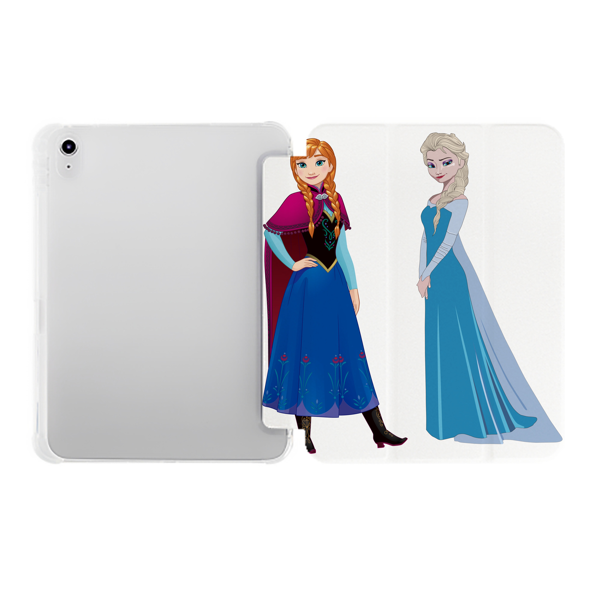 （画像用） アナと雪の女王 アンナ エルサ Frozen Anna Elsa IPad ケース ペン収納付き 三つ折りスタンド PUレザー×シリコン 対応機種9.5/10.5/10.9インチ